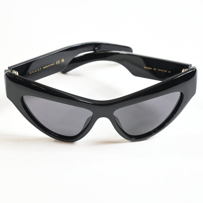 Gucci GG1294S 001 Womens Authentic Sunglasses Black/Gold, 57mm - New