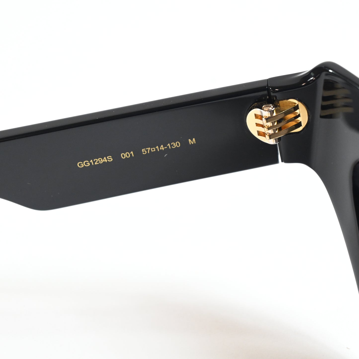 Gucci GG1294S 001 Womens Authentic Sunglasses Black/Gold, 57mm - New