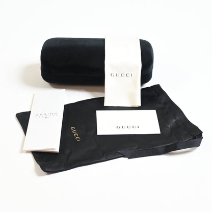 Gucci GG1294S 001 Womens Authentic Sunglasses Black/Gold, 57mm - New