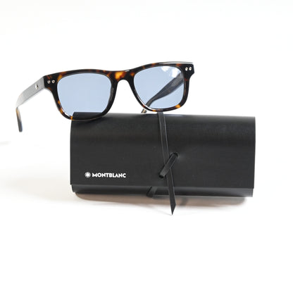 Montblanc MB0254S 002 Mens Authentic Sunglasses Havana/Blue, 53mm - New
