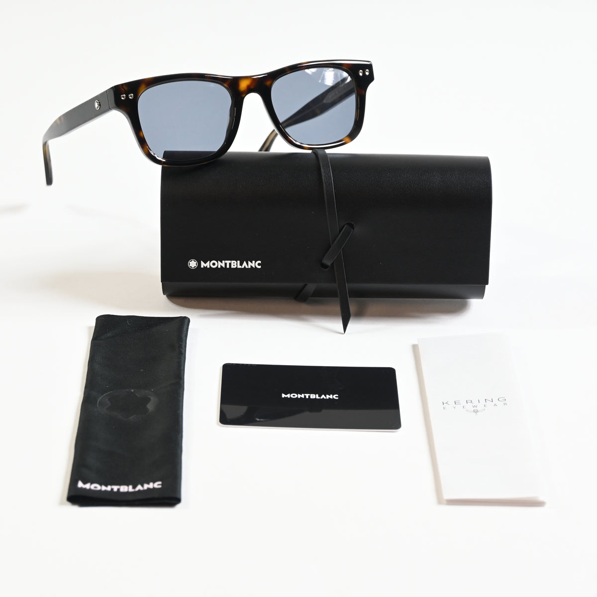Montblanc MB0254S 002 Mens Authentic Sunglasses Havana/Blue, 53mm - New