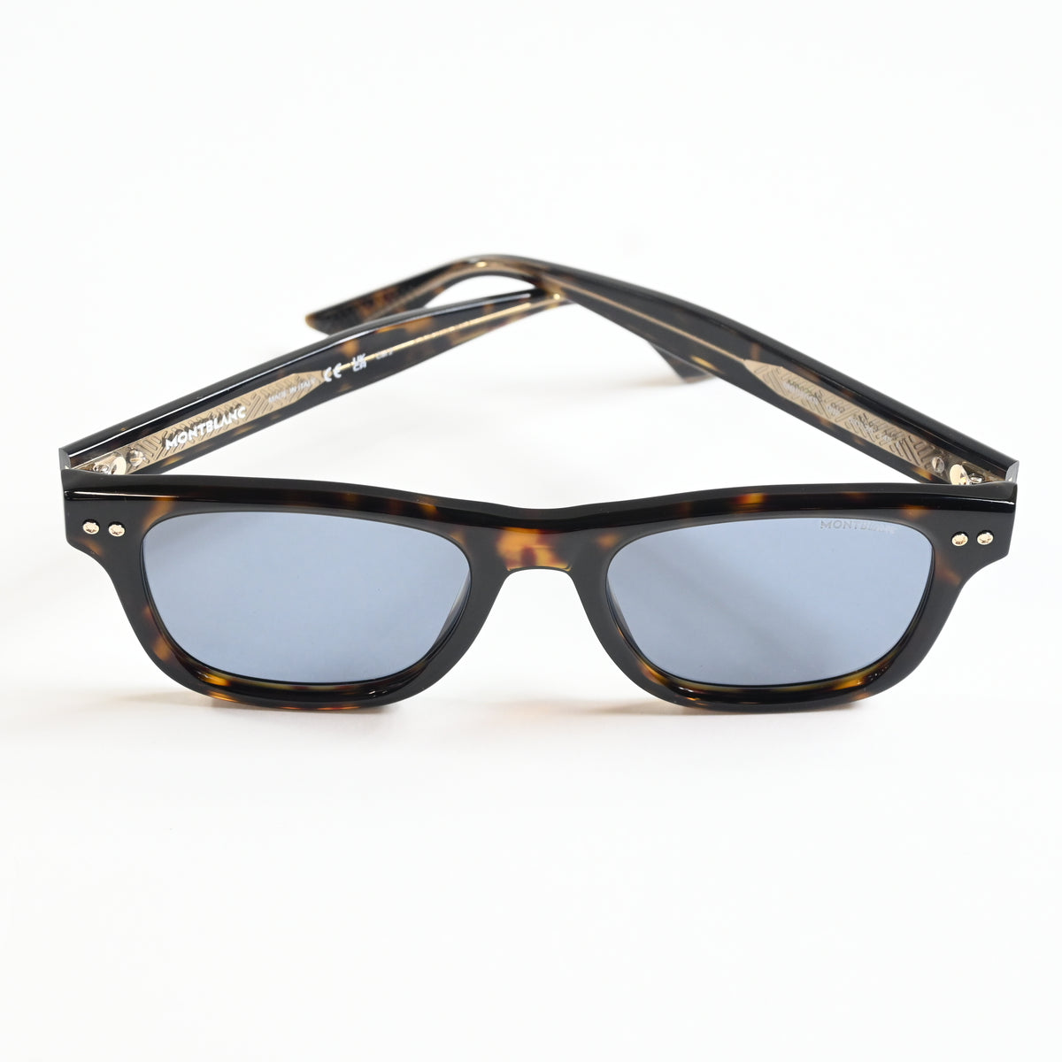 Montblanc MB0254S 002 Mens Authentic Sunglasses Havana/Blue, 53mm - New