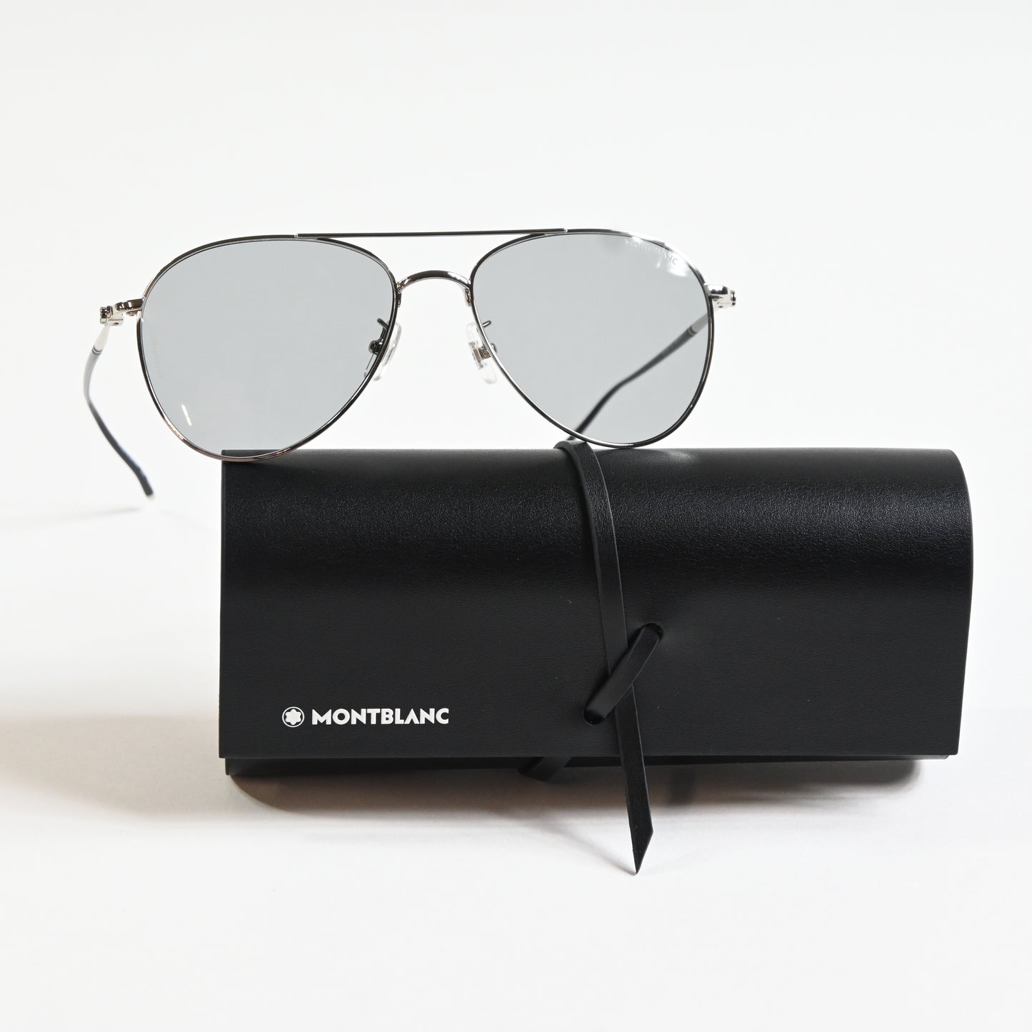 Montblanc MB0128S 002 Mens Authentic Sunglasses Silver/Gray, 58mm - New