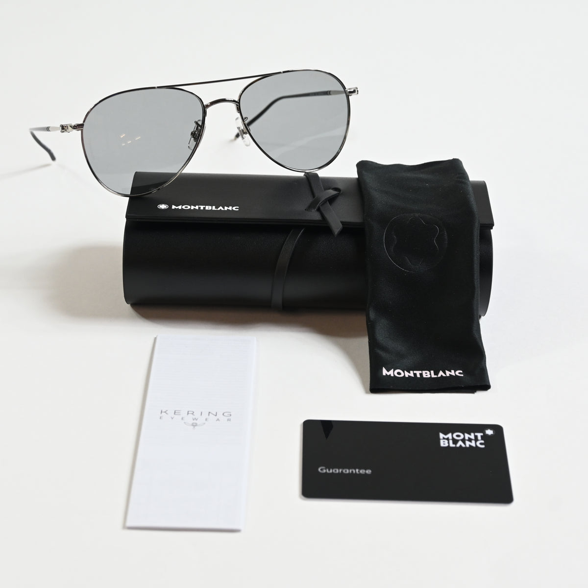 Montblanc MB0128S 002 Mens Authentic Sunglasses Silver/Gray, 58mm - New