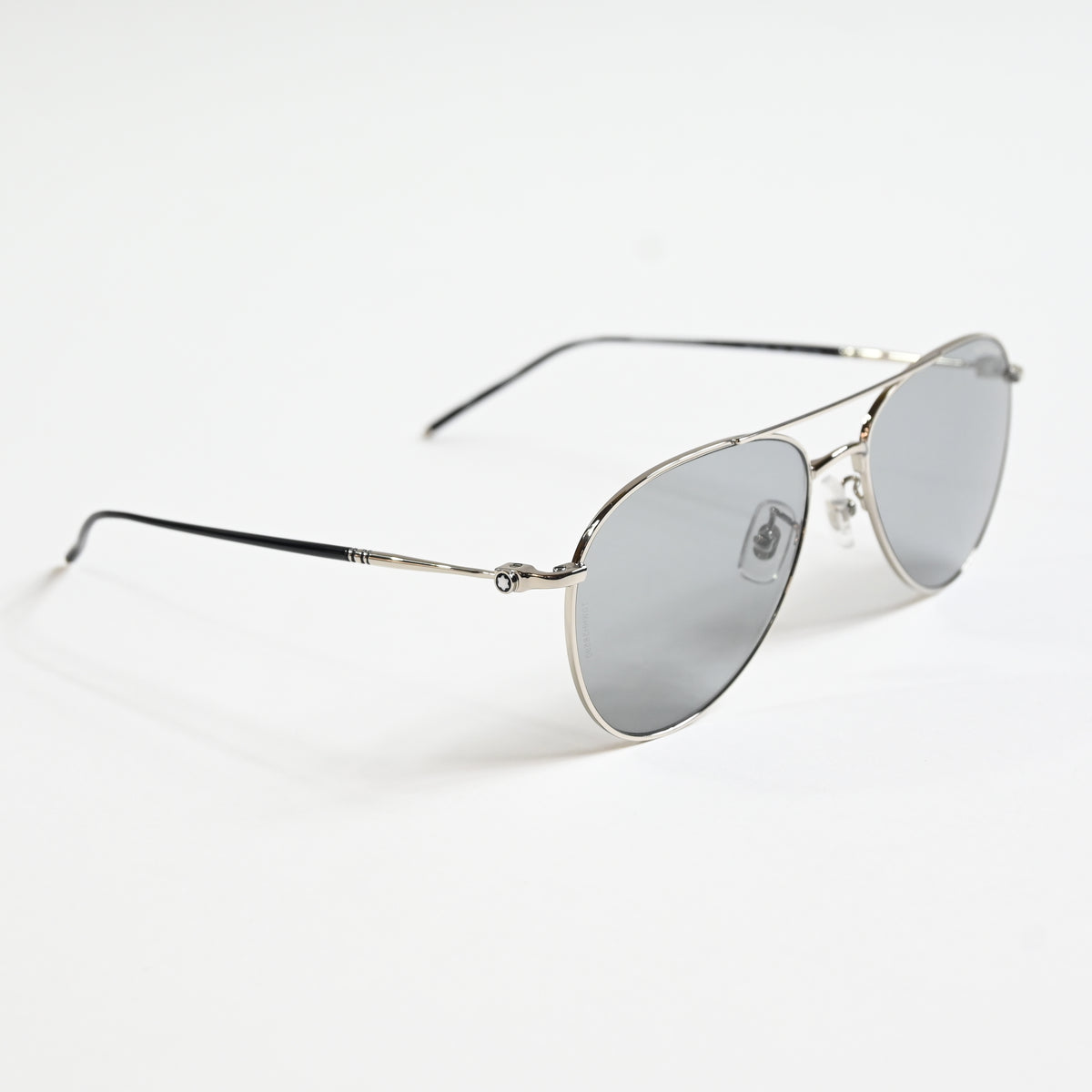 Montblanc MB0128S 002 Mens Authentic Sunglasses Silver/Gray, 58mm - New