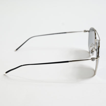 Montblanc MB0128S 002 Mens Authentic Sunglasses Silver/Gray, 58mm - New