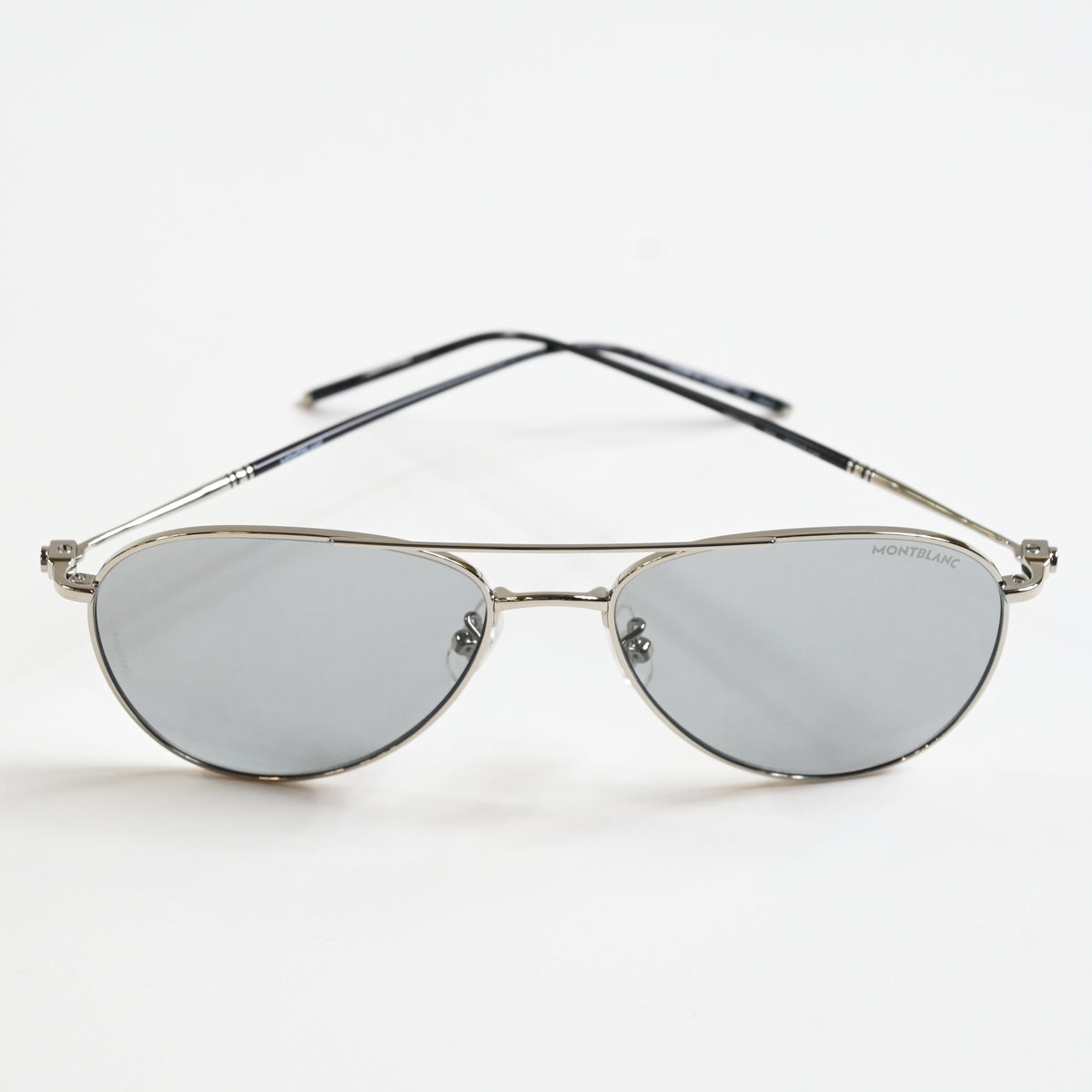 Montblanc MB0128S 002 Mens Authentic Sunglasses Silver/Gray, 58mm - New