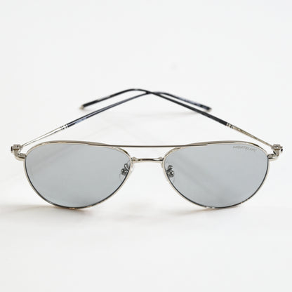 Montblanc MB0128S 002 Mens Authentic Sunglasses Silver/Gray, 58mm - New