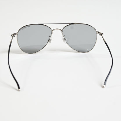 Montblanc MB0128S 002 Mens Authentic Sunglasses Silver/Gray, 58mm - New
