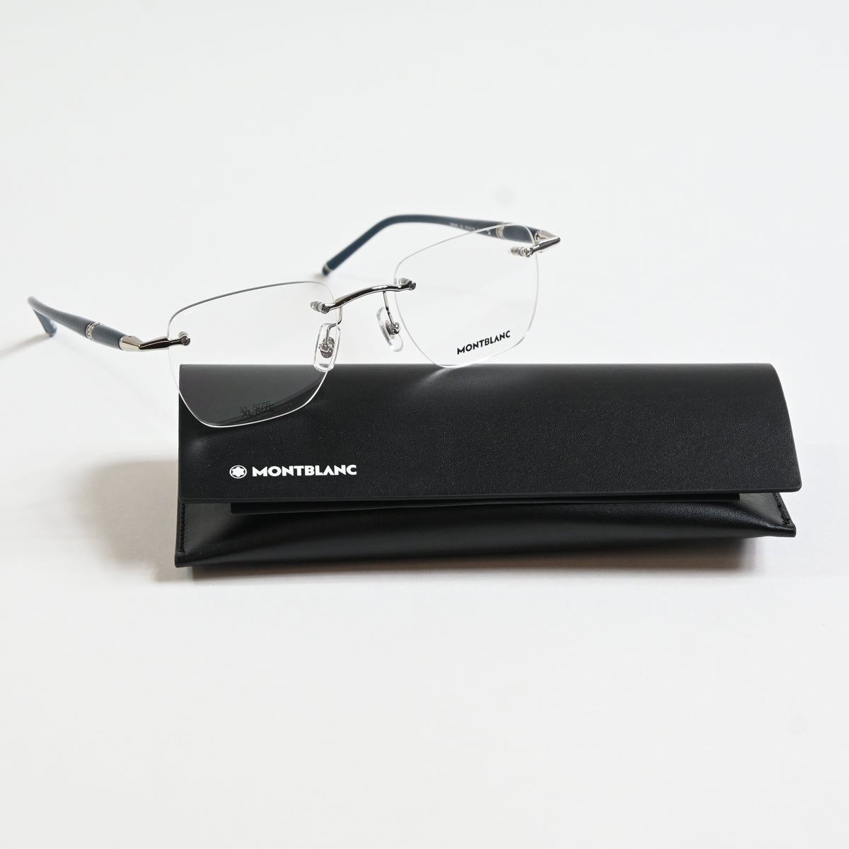 Montblanc MB0346O 002 Mens Authentic Eyeglasses Silver/Black, 53mm - New