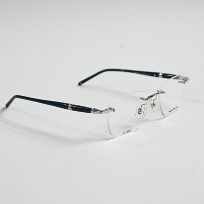 Montblanc MB0346O 002 Mens Authentic Eyeglasses Silver/Black, 53mm - New