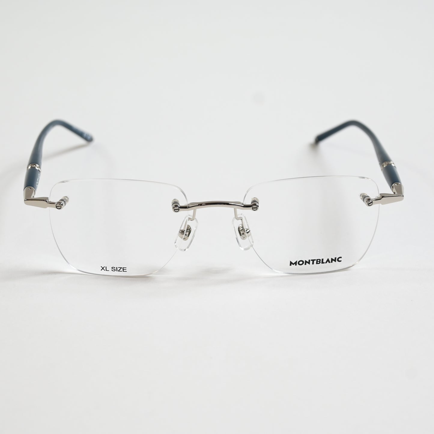 Montblanc MB0346O 002 Mens Authentic Eyeglasses Silver/Black, 53mm - New