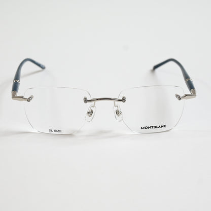 Montblanc MB0346O 002 Mens Authentic Eyeglasses Silver/Black, 53mm - New
