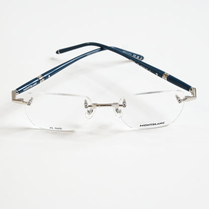 Montblanc MB0346O 002 Mens Authentic Eyeglasses Silver/Black, 53mm - New