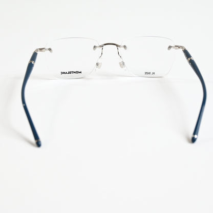 Montblanc MB0346O 002 Mens Authentic Eyeglasses Silver/Black, 53mm - New