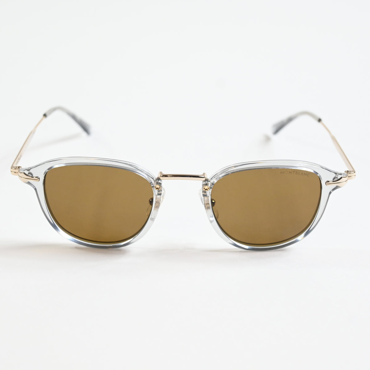 Montblanc MB0336S 001 Mens Authentic Sunglasses Gray/Gold/Bronze 48mm - New