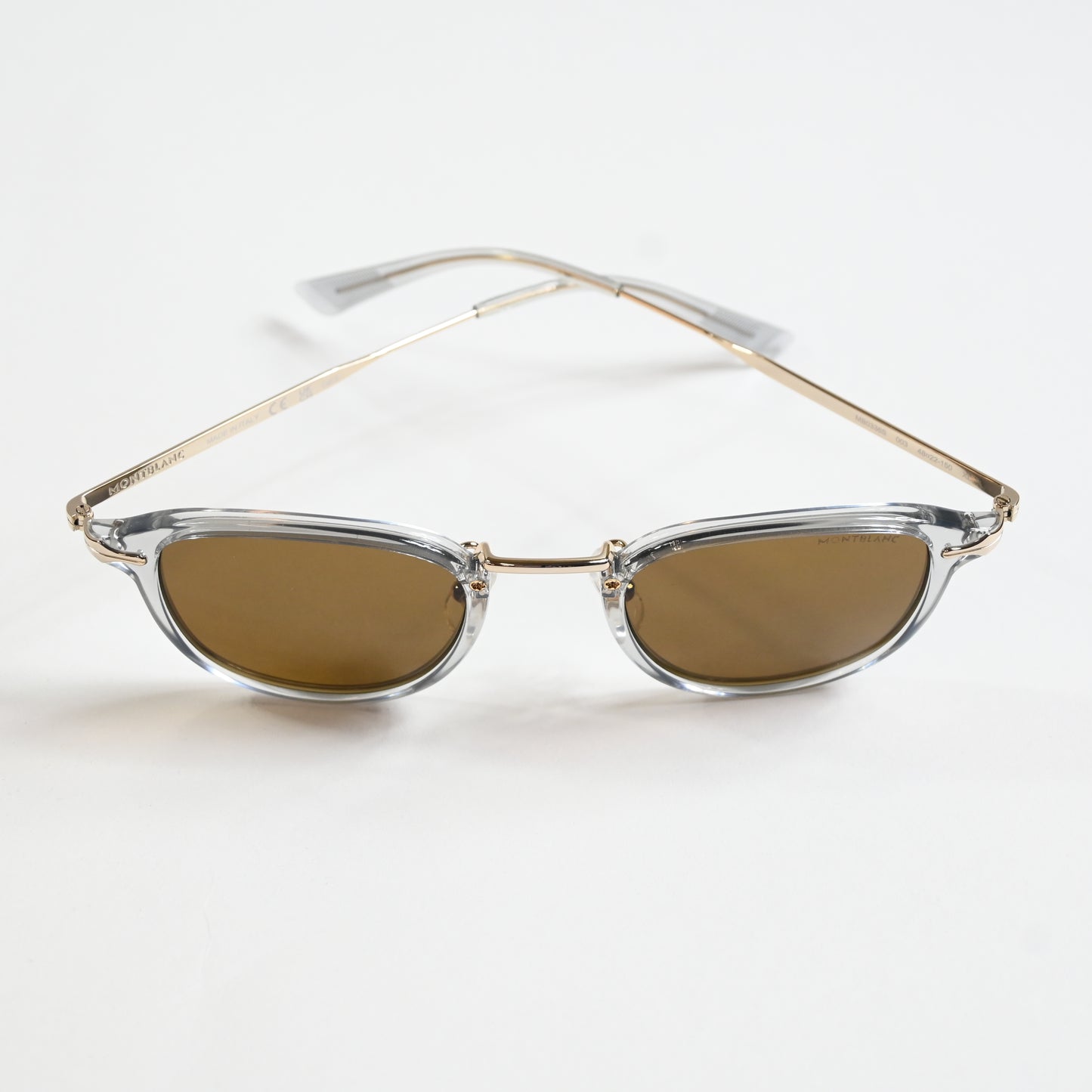 Montblanc MB0336S 001 Mens Authentic Sunglasses Gray/Gold/Bronze 48mm - New