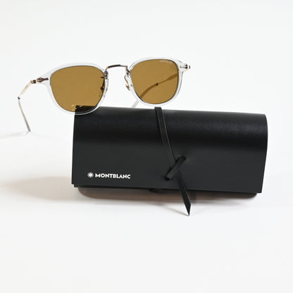 Montblanc MB0336S 001 Mens Authentic Sunglasses Gray/Gold/Bronze 48mm - New