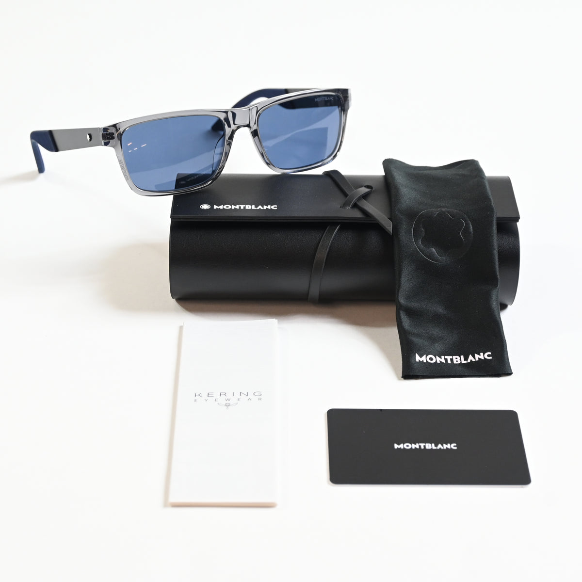Montblanc MB0299S 004 Mens Authentic Sunglasses Blue/Black, 54mm - New