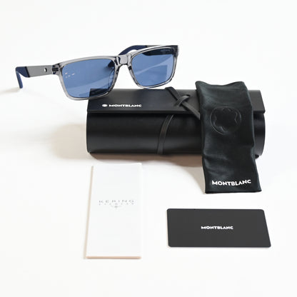 Montblanc MB0299S 004 Mens Authentic Sunglasses Blue/Black, 54mm - New