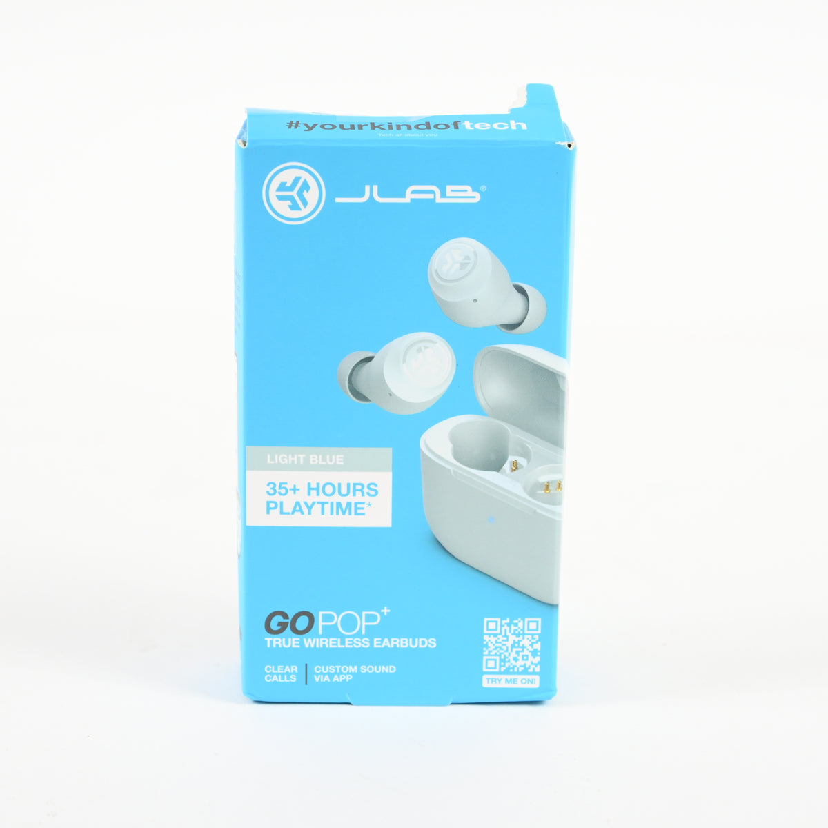 JLab Go Air Pop True Wireless Bluetooth Earbuds - Light Blue - Grade A