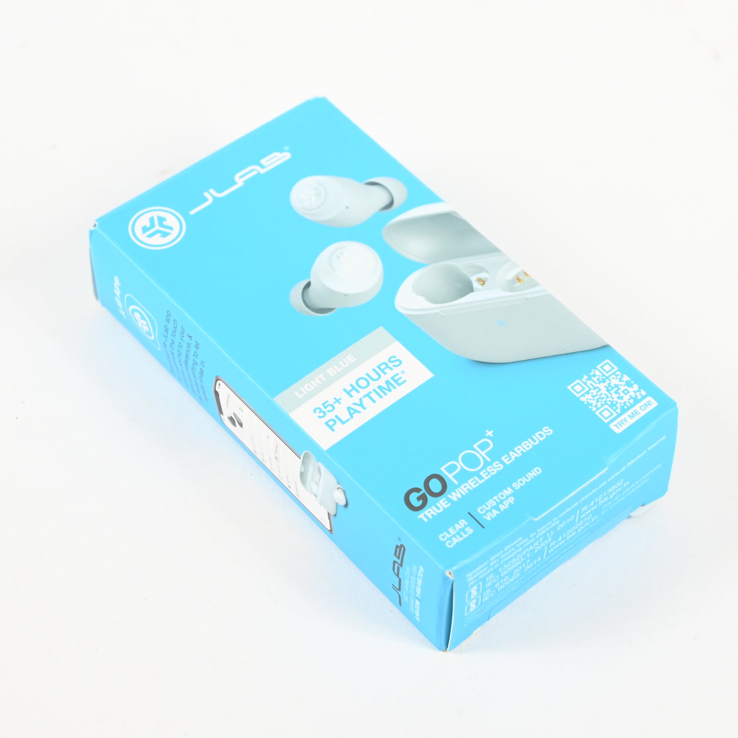 JLab Go Air Pop True Wireless Bluetooth Earbuds - Light Blue - Grade A