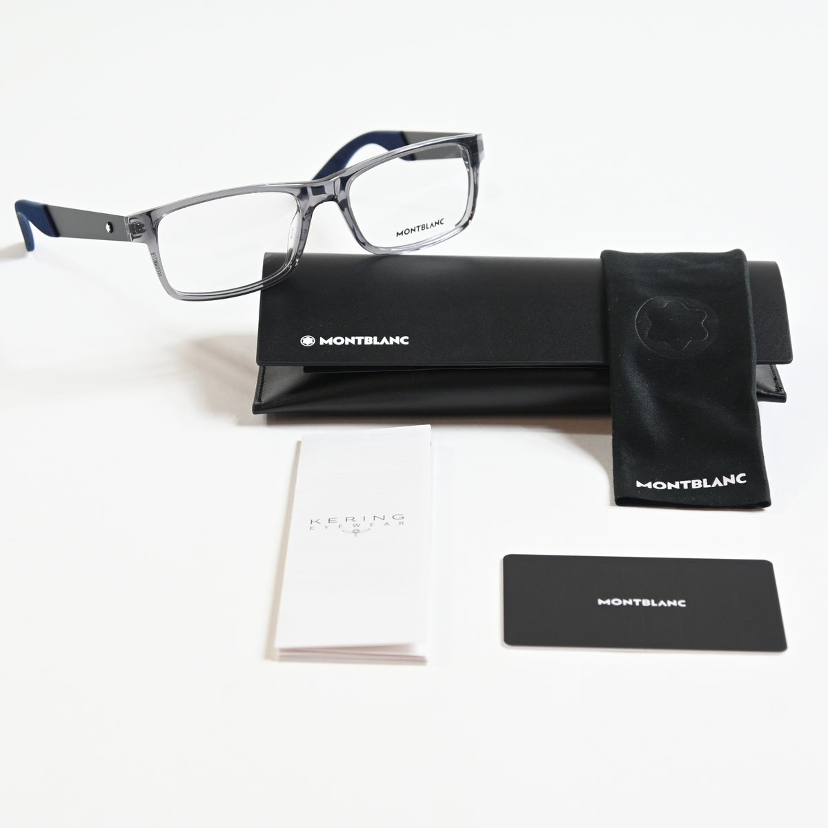 Montblanc MB0301O 004 Mens Authentic Eyeglasses Clear/Black, 54mm - New