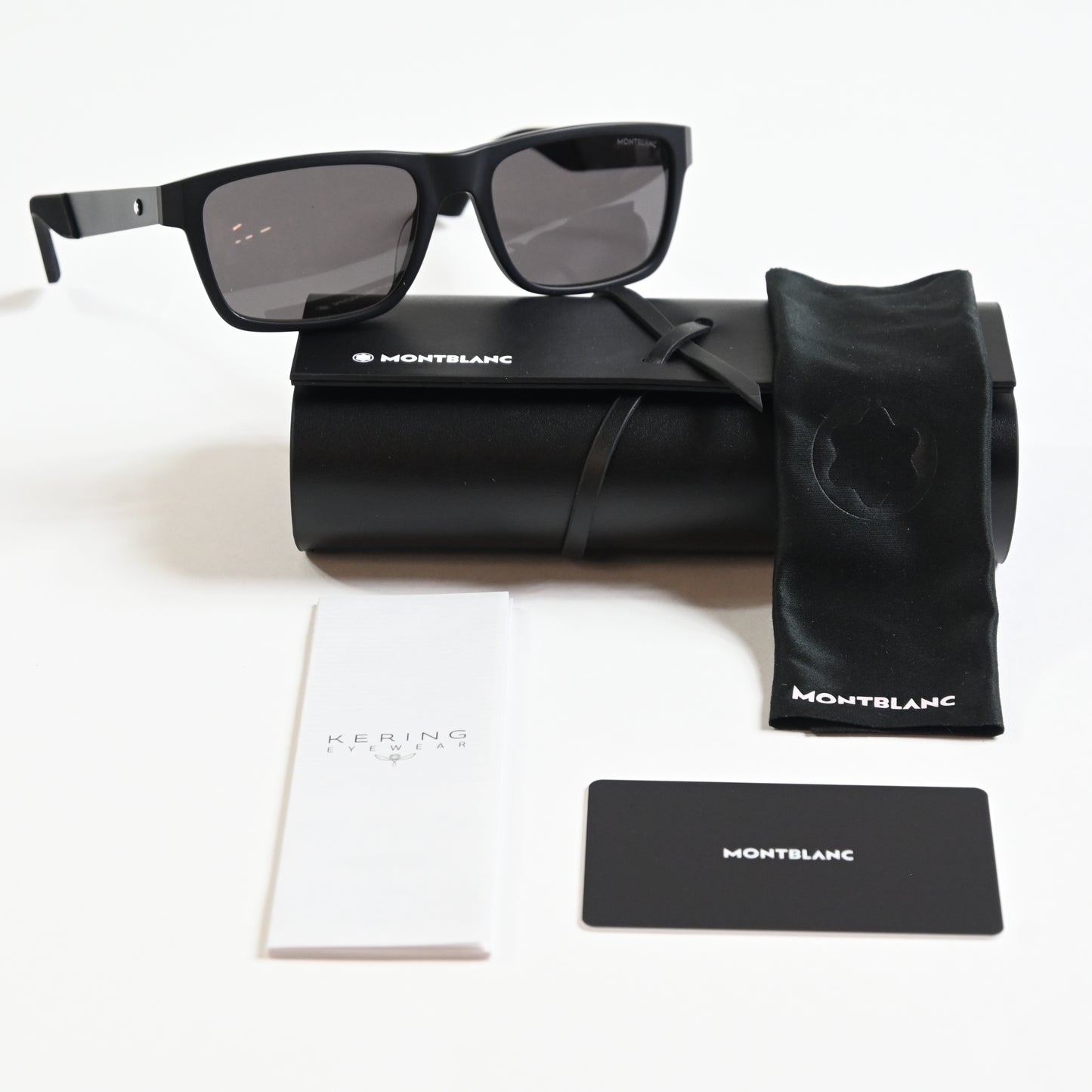 Montblanc MB0299S 001 Mens Authentic Sunglasses Matte Black, 54mm - New