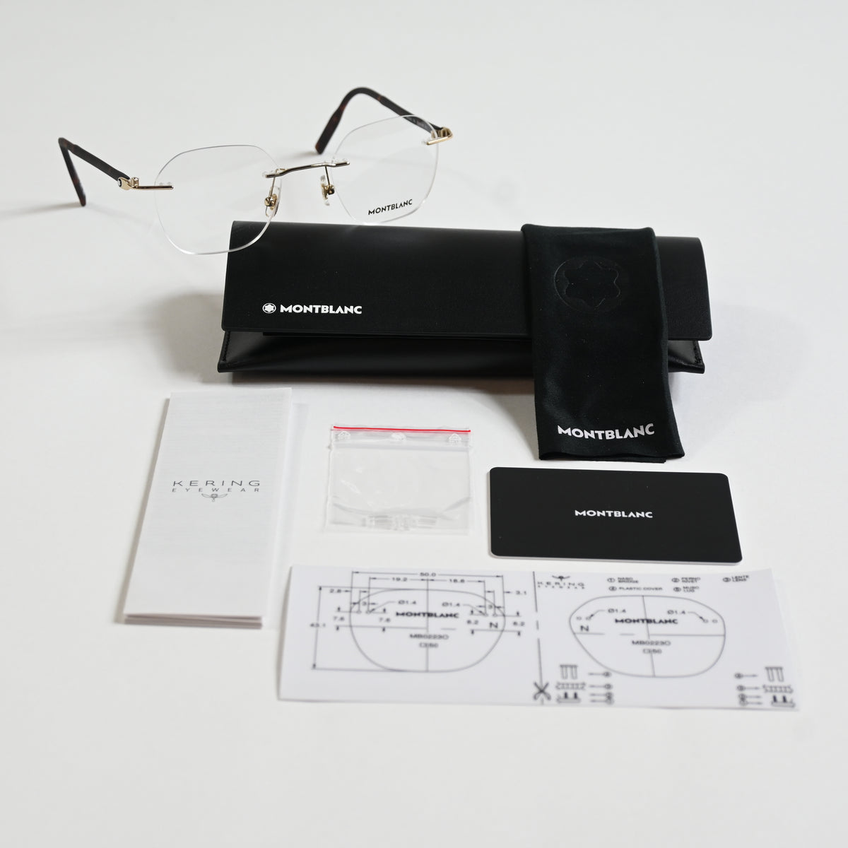 Montblanc MB0223O 002 Mens Authentic Eyeglasses Gold/Havana, 50mm - New