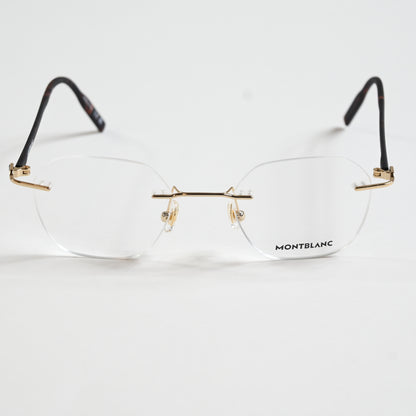 Montblanc MB0223O 002 Mens Authentic Eyeglasses Gold/Havana, 50mm - New