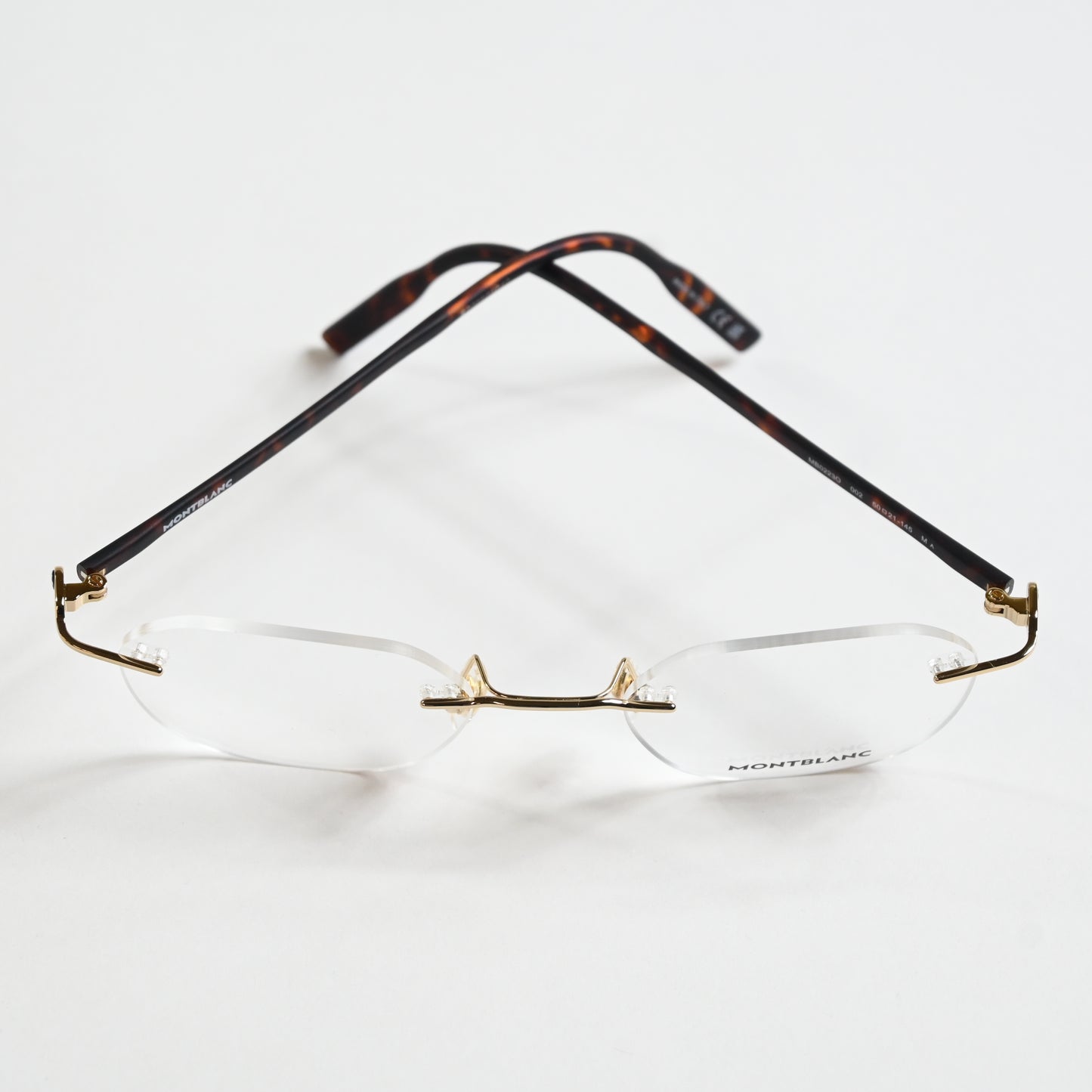 Montblanc MB0223O 002 Mens Authentic Eyeglasses Gold/Havana, 50mm - New