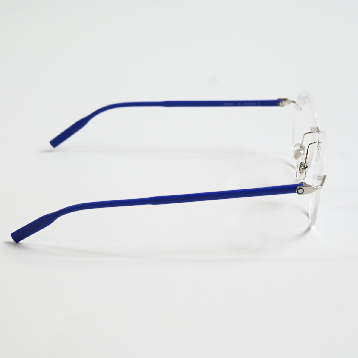 Montblanc MB0224O 003 Mens Authentic Eyeglasses Silver/Blue, 49mm - New