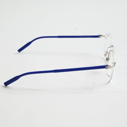 Montblanc MB0224O 003 Mens Authentic Eyeglasses Silver/Blue, 49mm - New