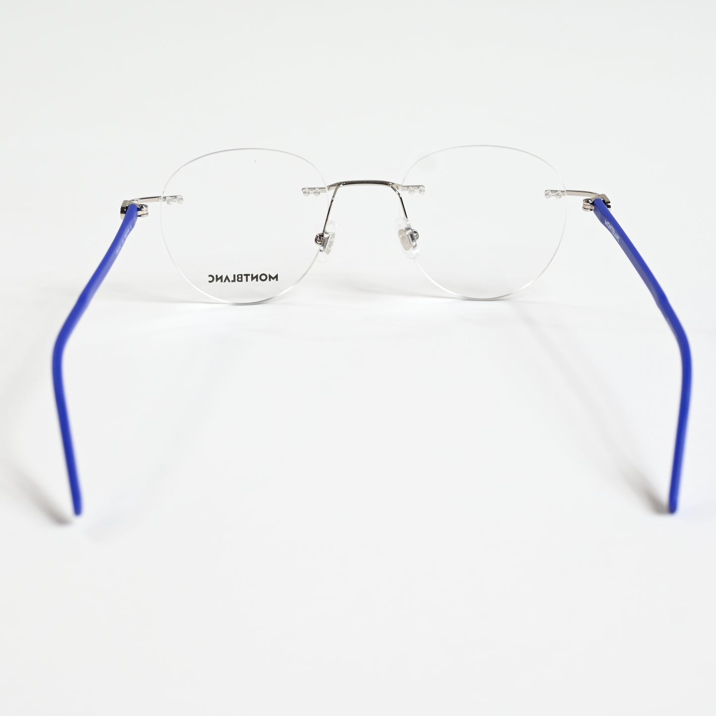 Montblanc MB0224O 003 Mens Authentic Eyeglasses Silver/Blue, 49mm - New