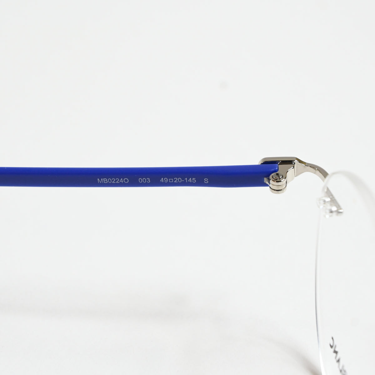 Montblanc MB0224O 003 Mens Authentic Eyeglasses Silver/Blue, 49mm - New
