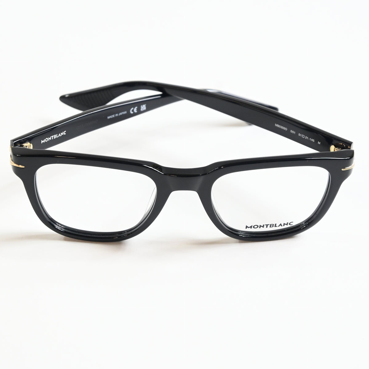 Montblanc MB0305O 001 Mens Authentic Eyeglasses Black, 51mm - New