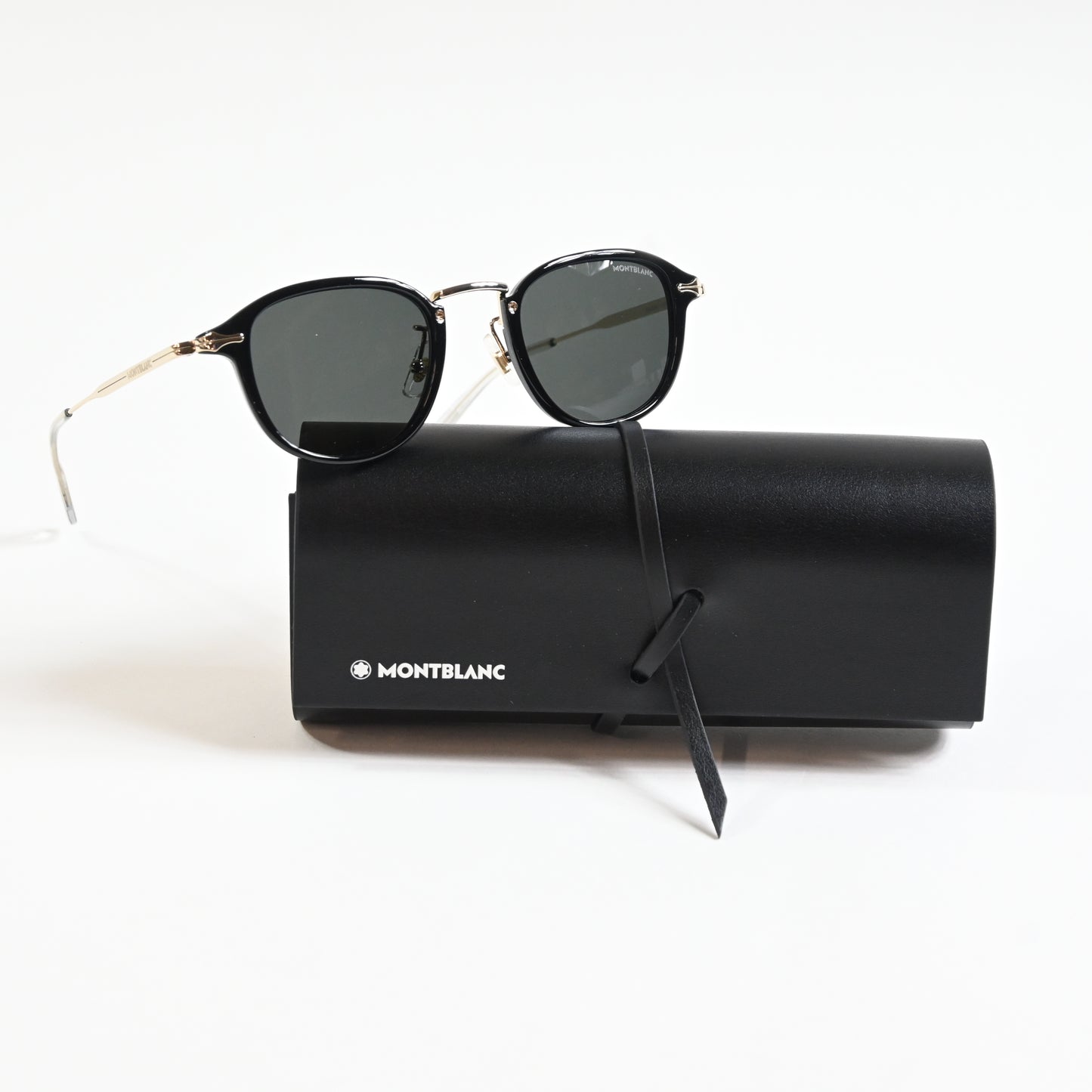 Montblanc MB0336S 001 Mens Authentic Sunglasses Black/Gold, 54mm - New