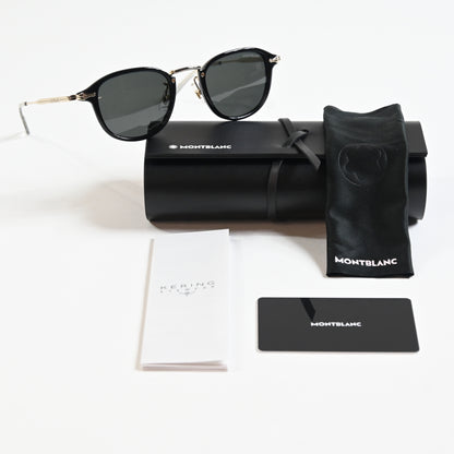 Montblanc MB0336S 001 Mens Authentic Sunglasses Black/Gold, 54mm - New