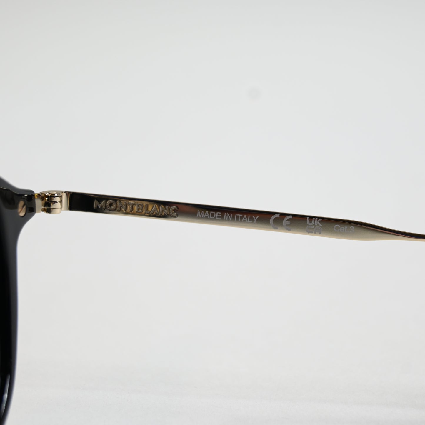 Montblanc MB0336S 001 Mens Authentic Sunglasses Black/Gold, 54mm - New