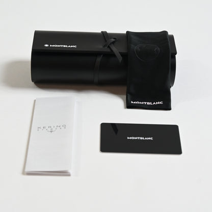 Montblanc MB0336S 001 Mens Authentic Sunglasses Black/Gold, 54mm - New
