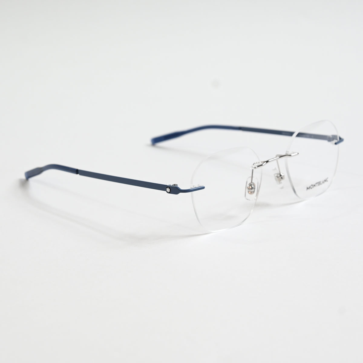 Montblanc MB0282O 002 Mens Authentic Eyeglasses Dark Blue/Silver, 49mm - New
