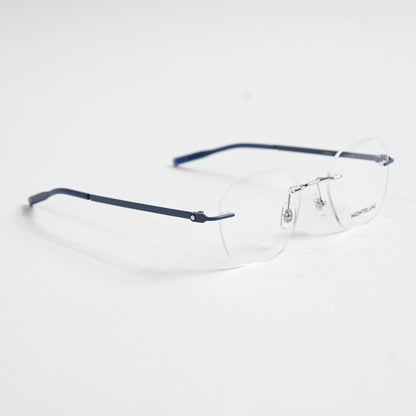 Montblanc MB0282O 002 Mens Authentic Eyeglasses Dark Blue/Silver, 49mm - New