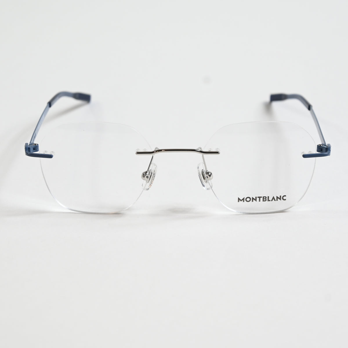 Montblanc MB0282O 002 Mens Authentic Eyeglasses Dark Blue/Silver, 49mm - New