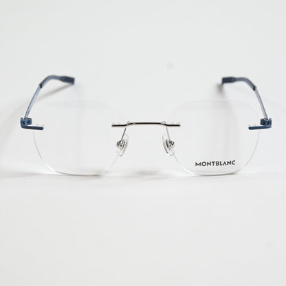 Montblanc MB0282O 002 Mens Authentic Eyeglasses Dark Blue/Silver, 49mm - New