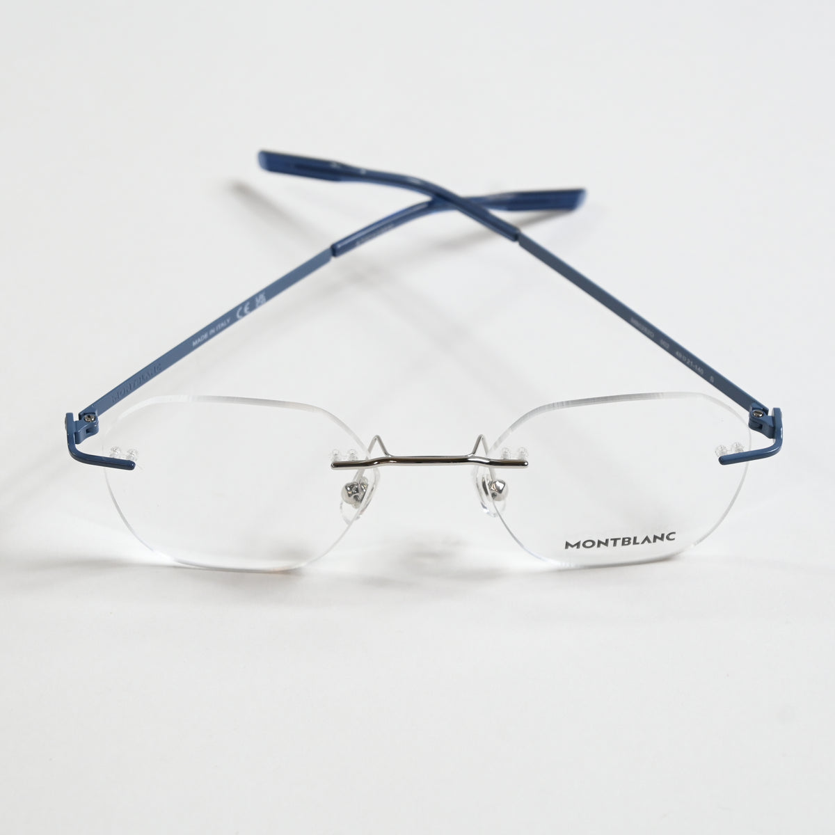 Montblanc MB0282O 002 Mens Authentic Eyeglasses Dark Blue/Silver, 49mm - New