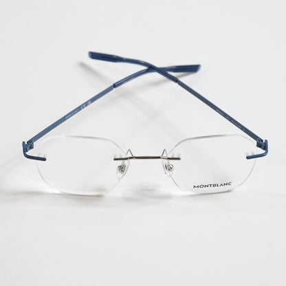 Montblanc MB0282O 002 Mens Authentic Eyeglasses Dark Blue/Silver, 49mm - New