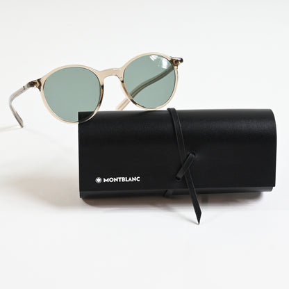 Montblanc MB0336S 004 Mens Authentic Sunglasses Beige/Teal, 48mm - New