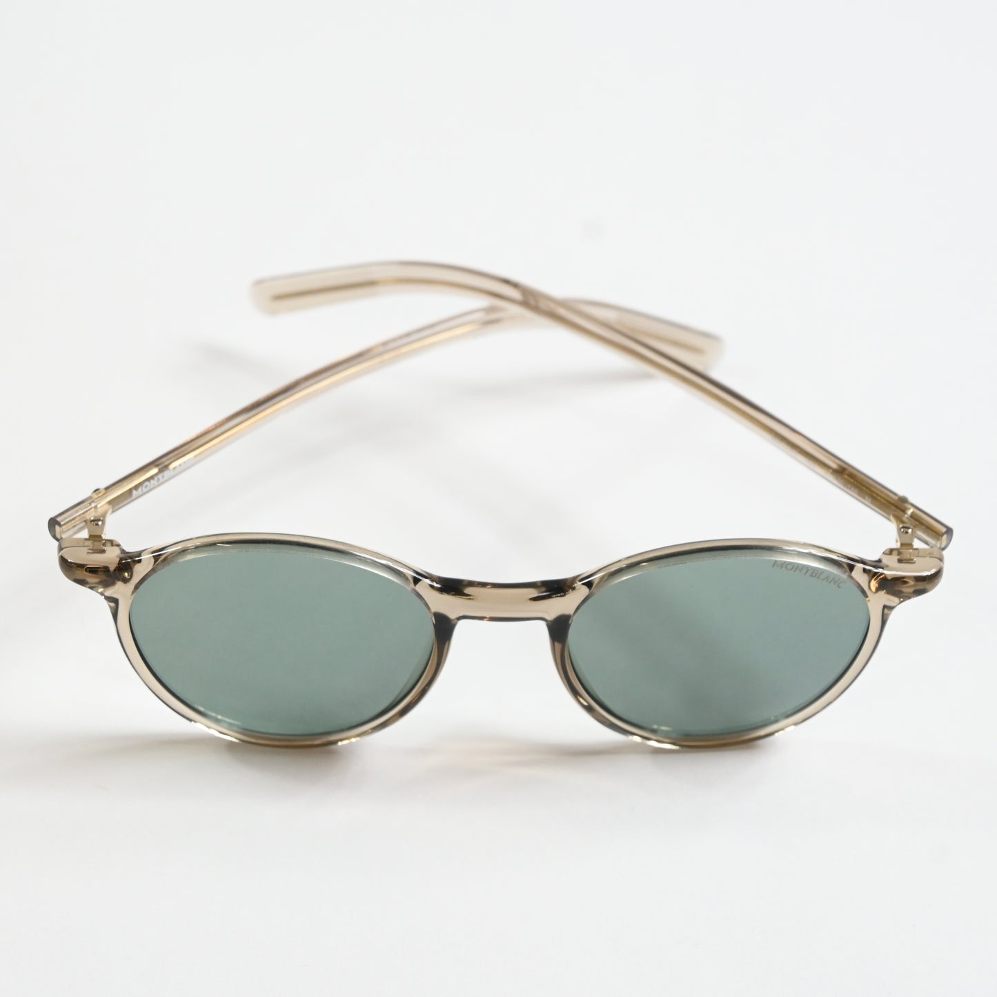 Montblanc MB0336S 004 Mens Authentic Sunglasses Beige/Teal, 48mm - New