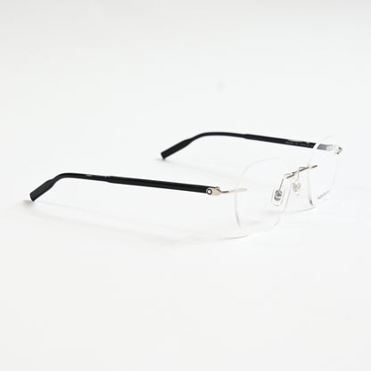 Montblanc MB0223O 001 Mens Authentic Eyeglasses Silver/Black, 50mm - New