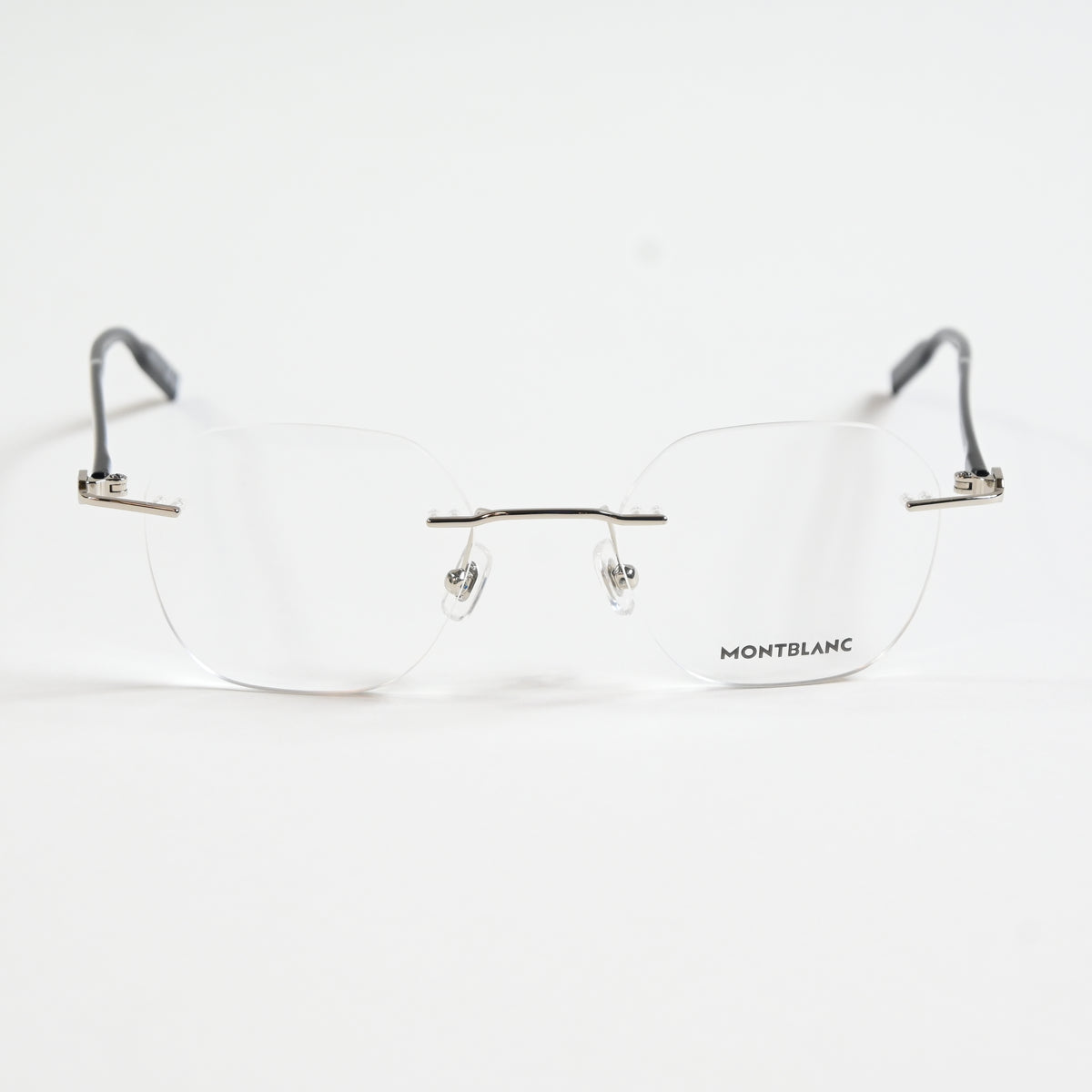 Montblanc MB0223O 001 Mens Authentic Eyeglasses Silver/Black, 50mm - New